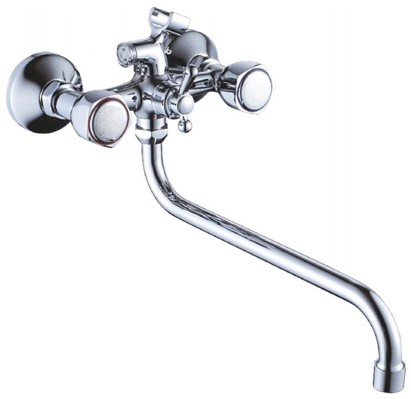 Изображение товара Смеситель для ванны Cron хром CN2209-2 с душевым гарнитуром и керамической кран-буксой