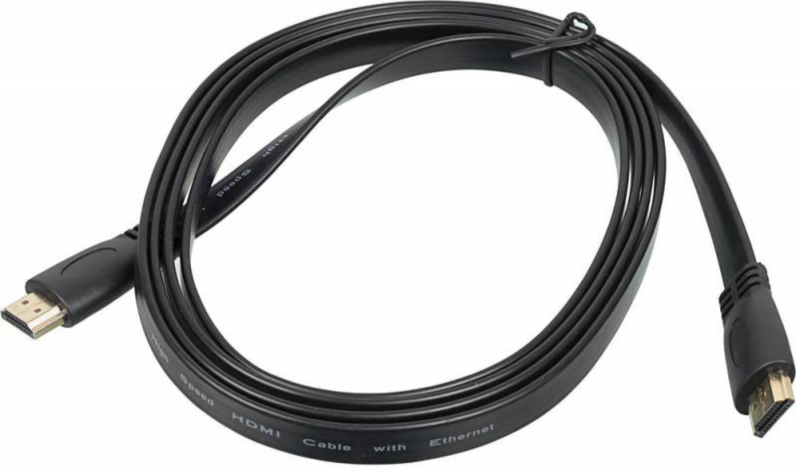 Изображение товара Кабель HDMI 2м плоский High Speed ver.1.4 черный
