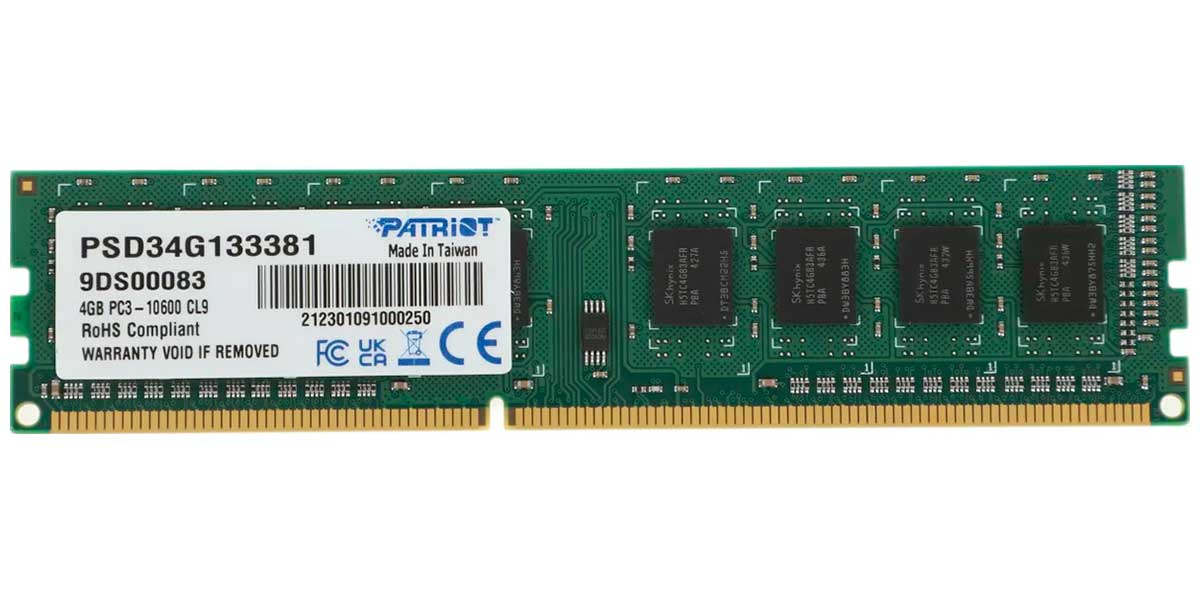 Изображение товара Оперативная память Patriot DDR3 4ГБ 1333МГц модуль для ПК