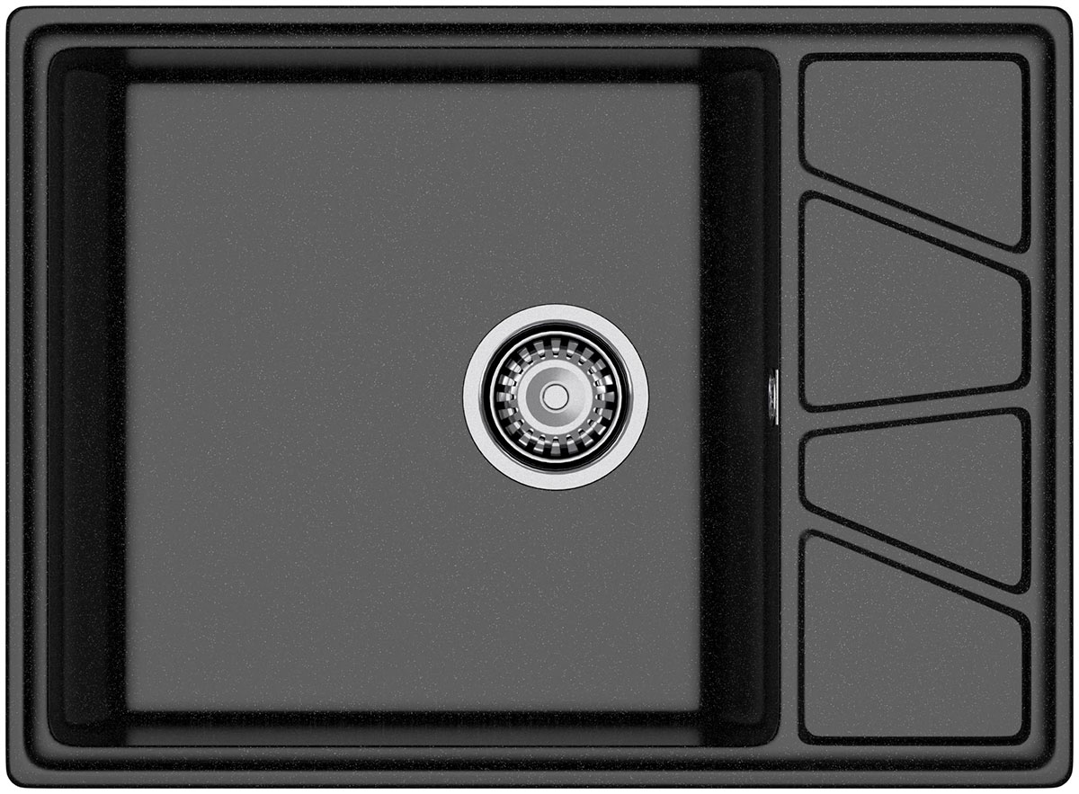 Изображение товара Кухонная мойка GranFest VERTEX 680L черная 1-чаша крыло