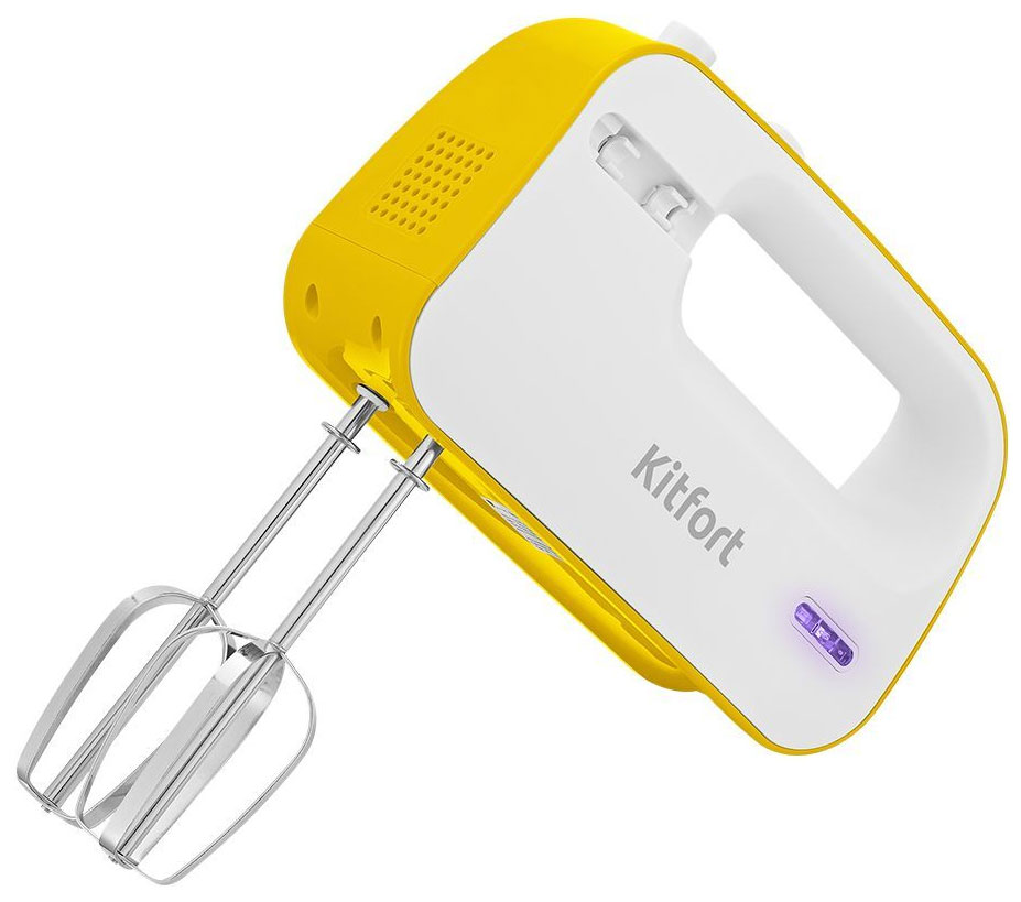 Изображение товара Беспроводной ручной миксер Kitfort КТ-3418-3 бело-жёлтый мощность 50 Вт