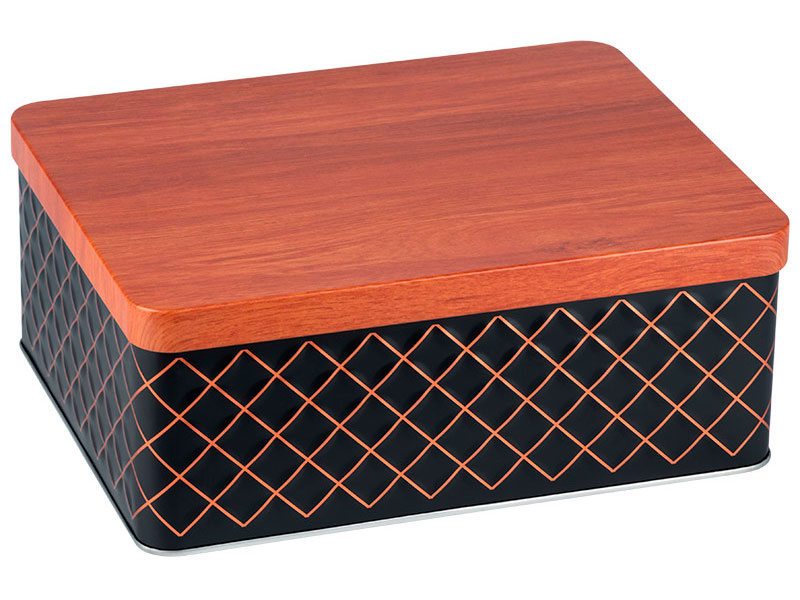 Изображение товара Банка металлическая Mallony CLASSICO NERO, для сыпучих продуктов, 205х16х8 см, прямоугольная, с крышкой (104874)