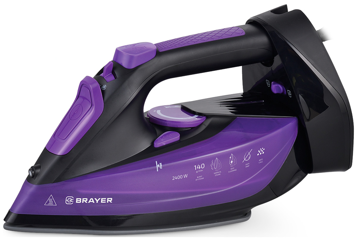 Изображение товара Беспроводной паровой утюг Brayer BR4016 с керамической подошвой и вертикальным отпариванием