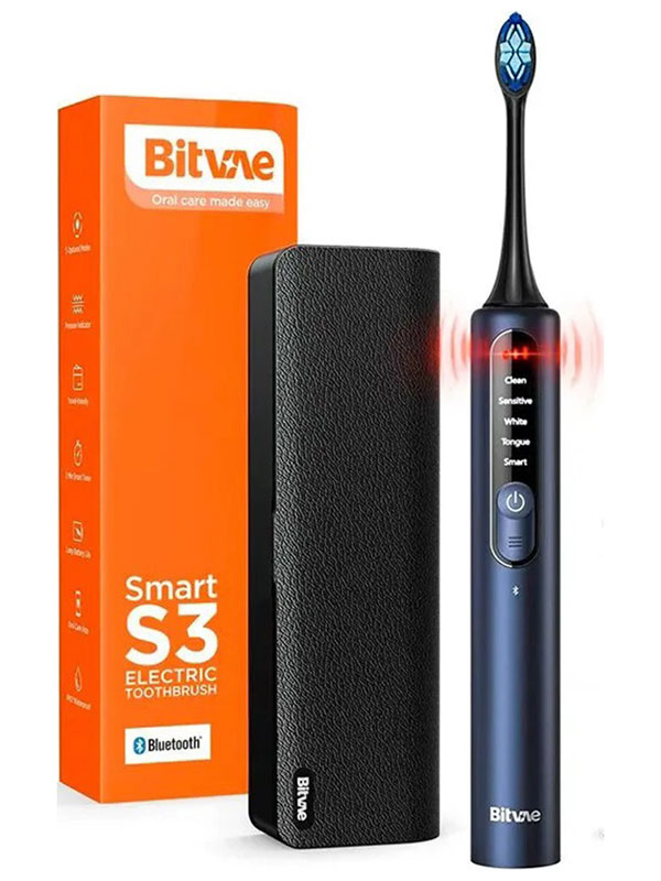 Электрическая зубная щетка Bitvae S3 Smart E-Toothbrush с поддержкой приложения для смартфонов, S3 GLOBAL, синяя Электрическая зубная щетка Bitvae S3 Smart E-Toothbrush с поддержкой приложения для смартфонов, S3 GLOBAL, синяя