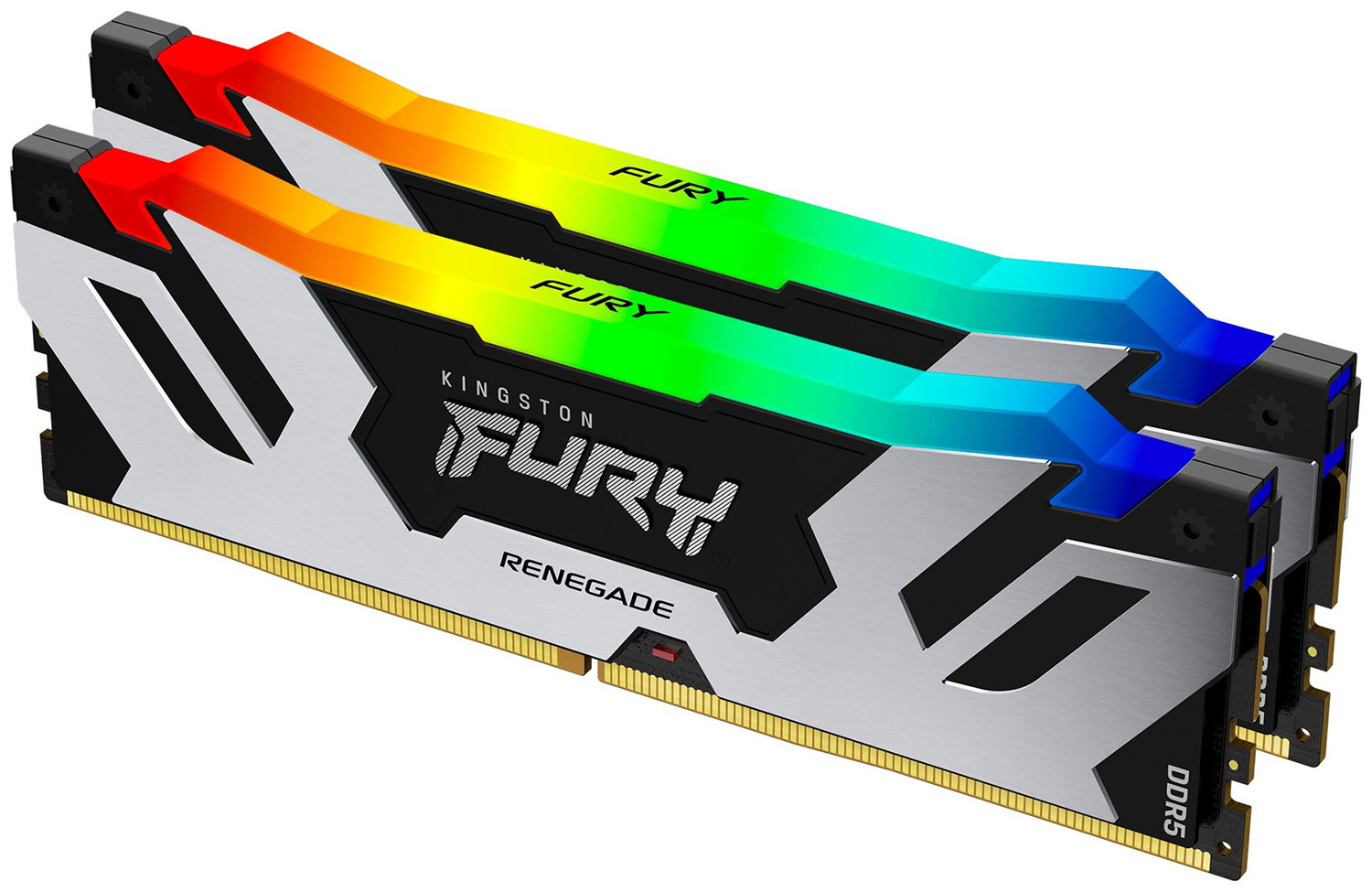

Оперативная память Kingston DDR5 64GB (2x32GB) 6400MHz FURY Renegade Silver/Black RGB (KF564C32RSAK2-64), Черный/серебристый