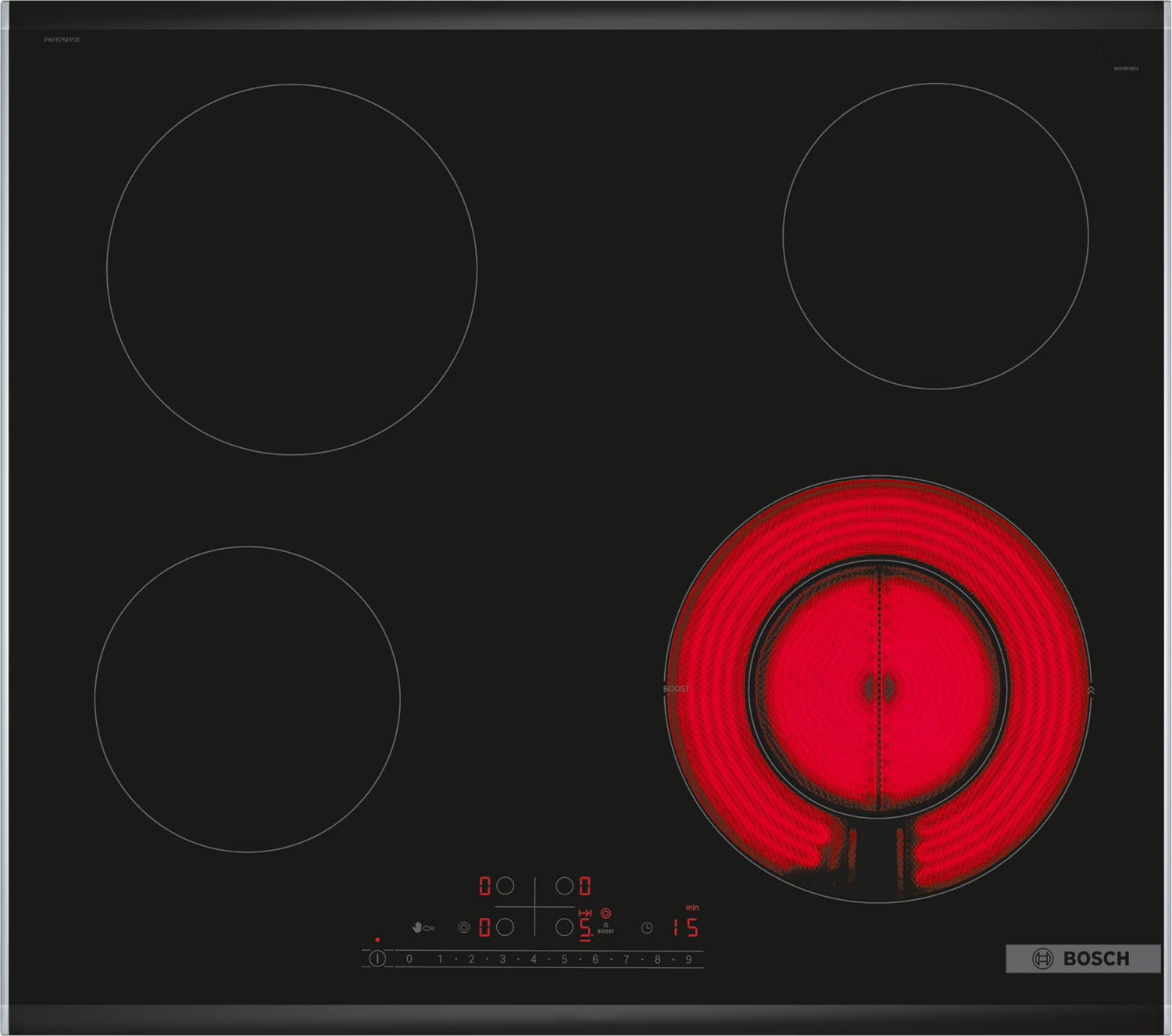 Изображение товара Электрическая варочная панель Bosch PKF675FP2E 4 конфорки стеклокерамика