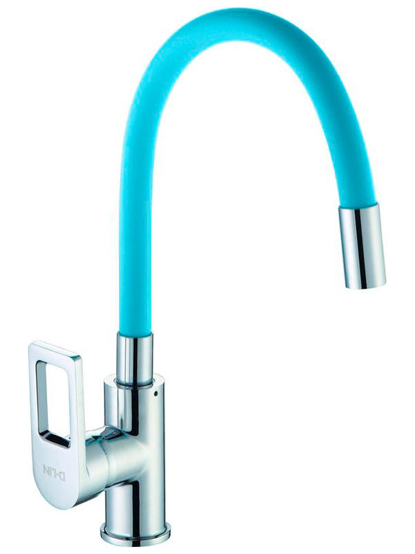 

Смеситель для кухни с гибким изливом D-Lin хром (D155308-6), Хром/синий