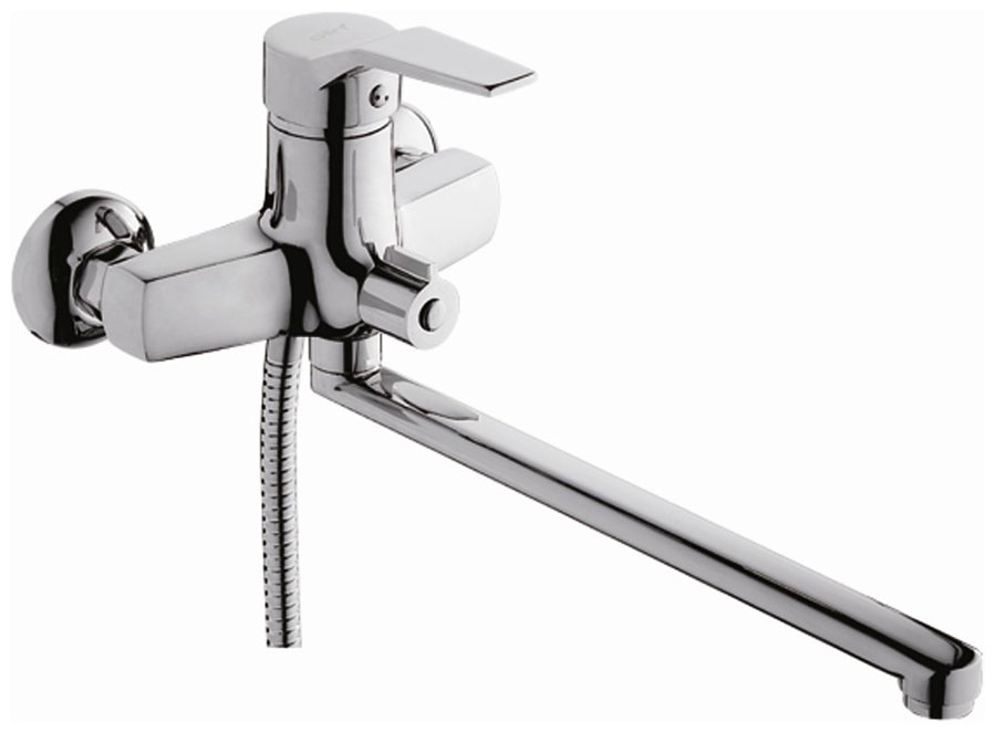 Изображение товара Смеситель для ванны D-Lin D147403-1 с поворотным изливом и душевым гарнитуром