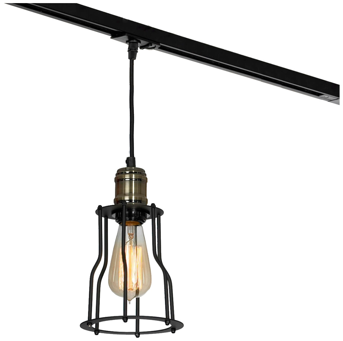 Изображение товара Трековый светильник Lussole LOFT Track Lights однофазный на потолок IP20 60 Вт черный