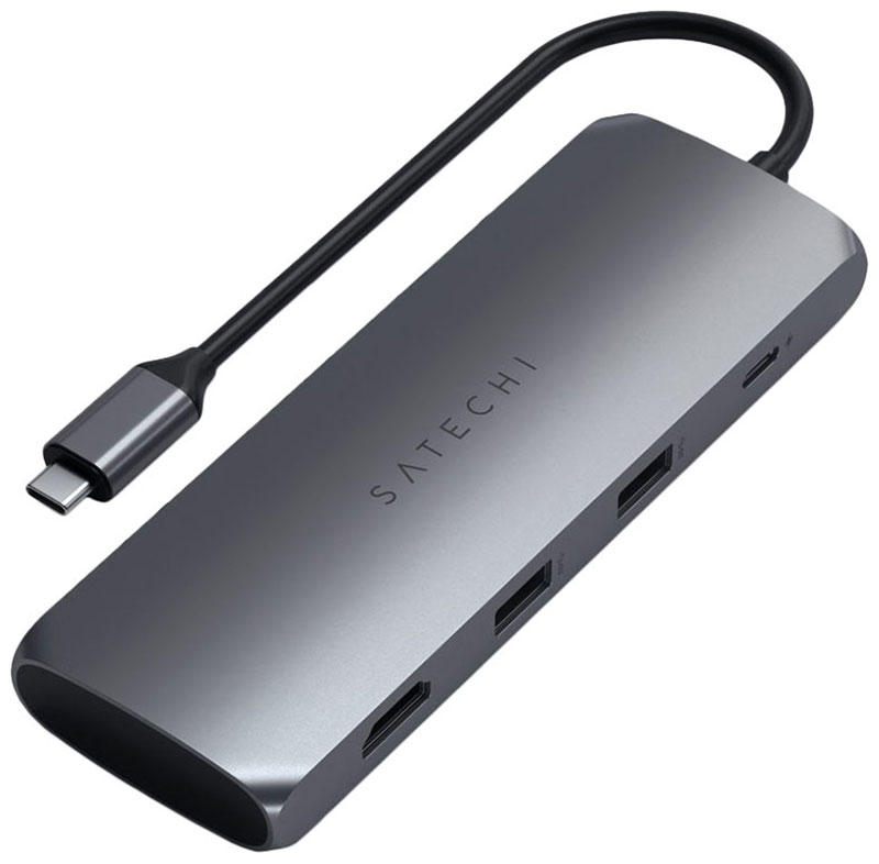 Изображение товара Адаптер Satechi USB-C Hybrid Multiport Adapter with SSD Enclosure, cерый (ST-UCHSEM)