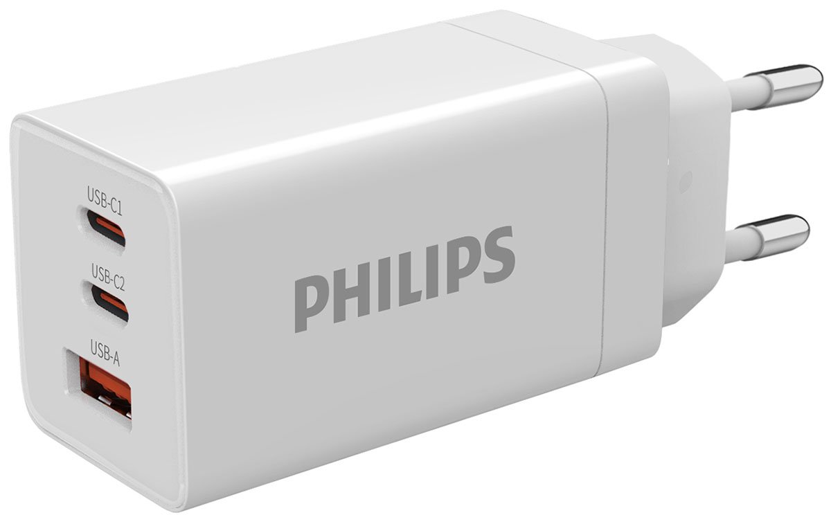 СЗУ Philips GAN PD65W+QC3.0, белый (DLP6333CW/74)