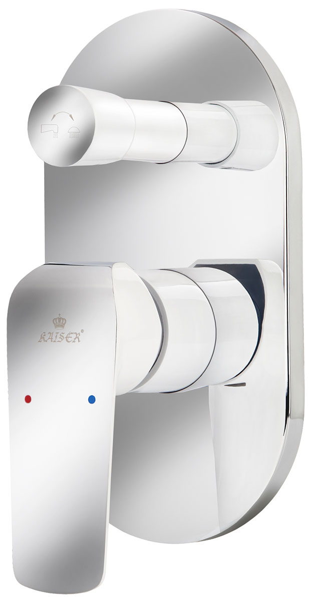 Изображение товара Смеситель Kaiser Glory для ванны с керамическим картриджем бело-хромированный