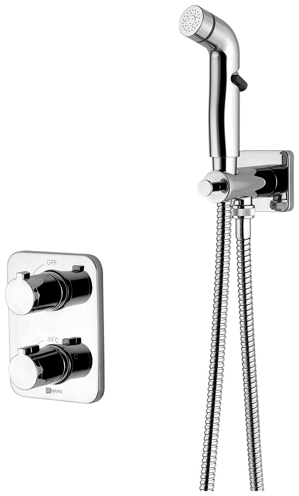 Изображение товара Встраиваемый термостатический смеситель Lemark Yeti LM7820C для биде с гигиеническим душем