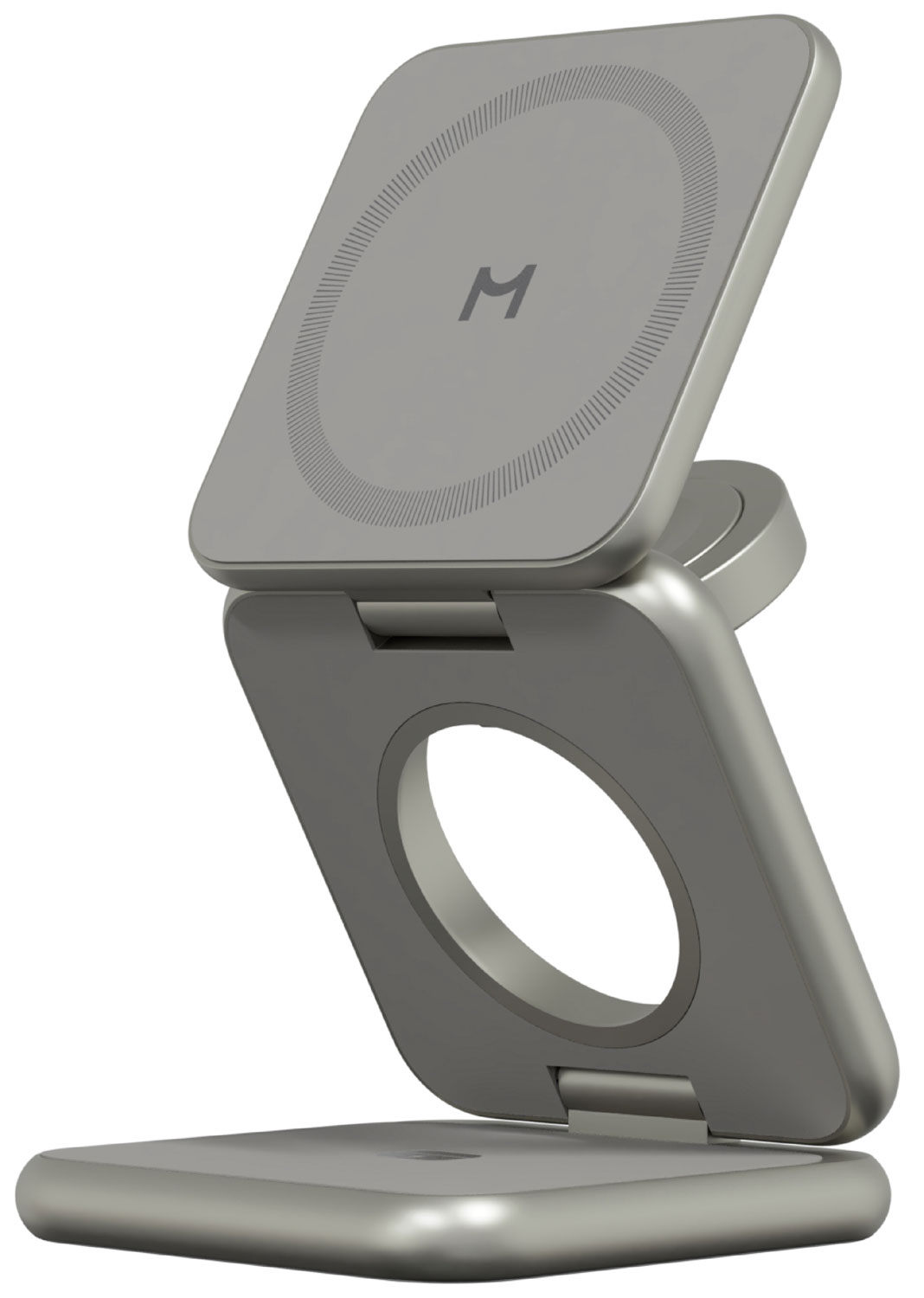 Изображение товара Складное беспроводное зарядное устройство Magssory Fold Pro, 3 в 1, с магнитами, совместимое с Qi2 (titan WCH063)