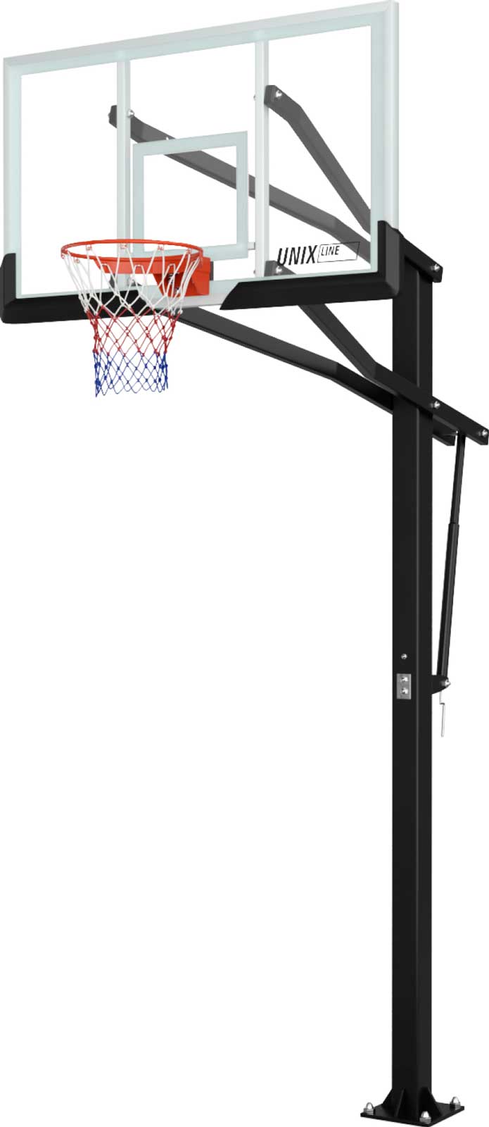 Изображение товара Стойка баскетбольная стационарная Unix Line B-Stand-PC PRO, 72x42, R45, H230-305 см