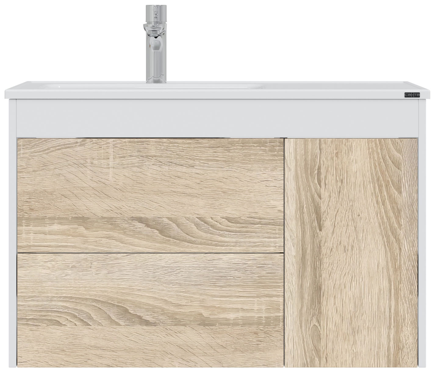 

Тумба подвесная СаНта Меркурий 90, 2 ящика, Белый/янтарный