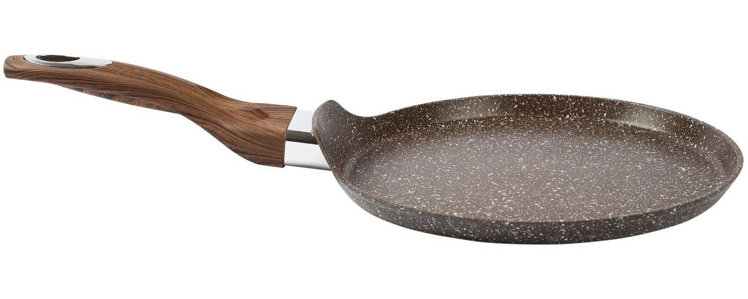 Изображение товара Сковорода Rashel R-144025, а/п, литая, 25 см, индукция, коричневый гранит