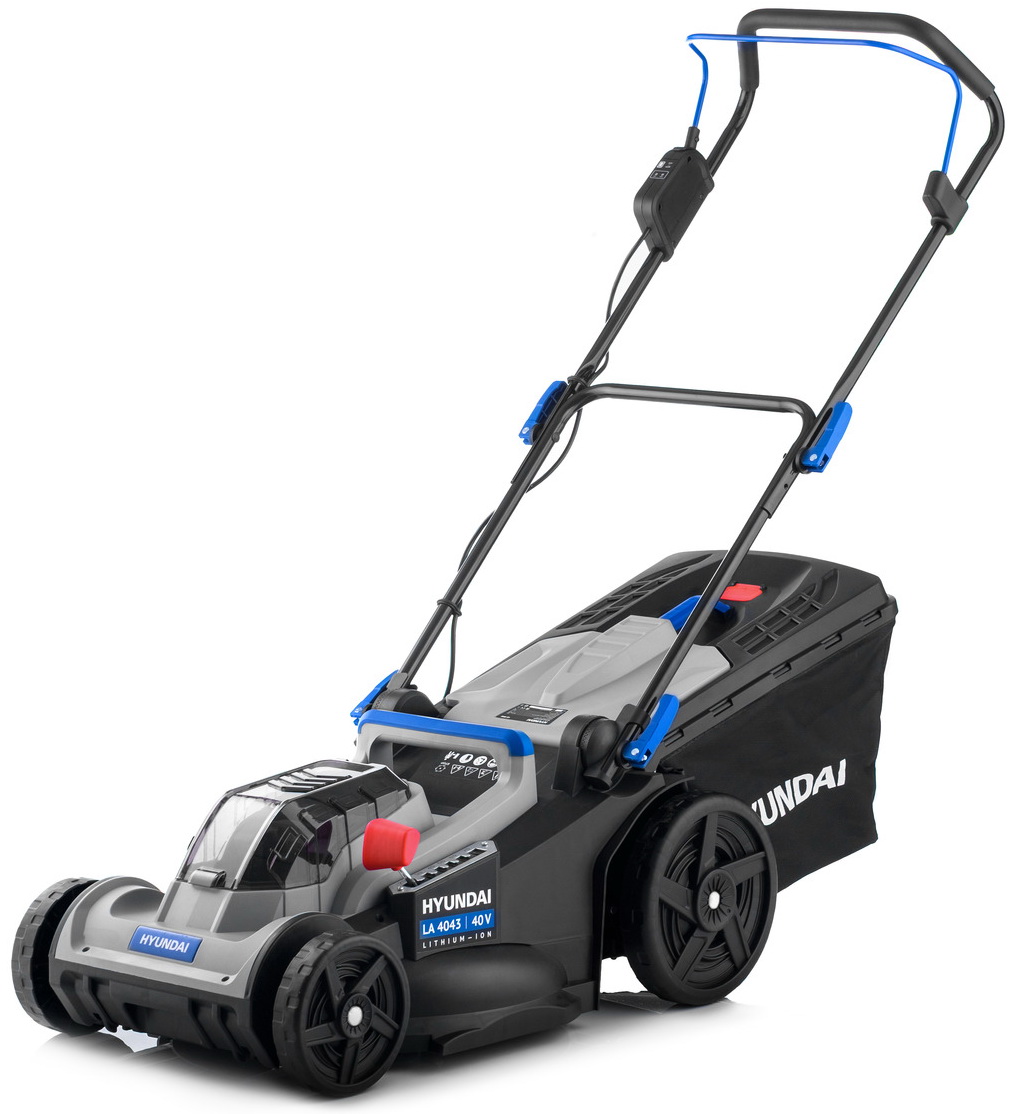 Изображение товара Hyundai LA 4043 Аккумуляторная газонокосилка с шириной 43 см и большим травосборником