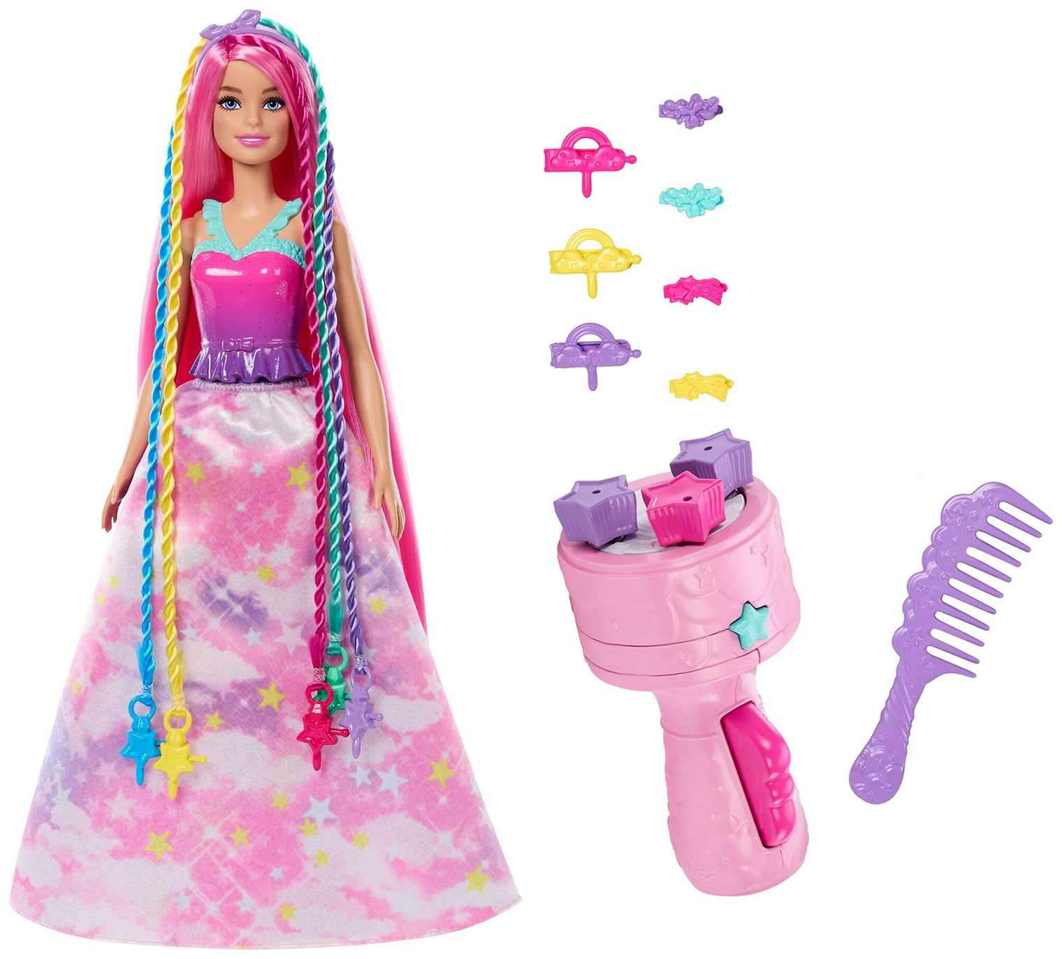 Изображение товара Кукла Barbie DREAMTOPIA, с плетеными волосами и аксессуарами (JCW55)