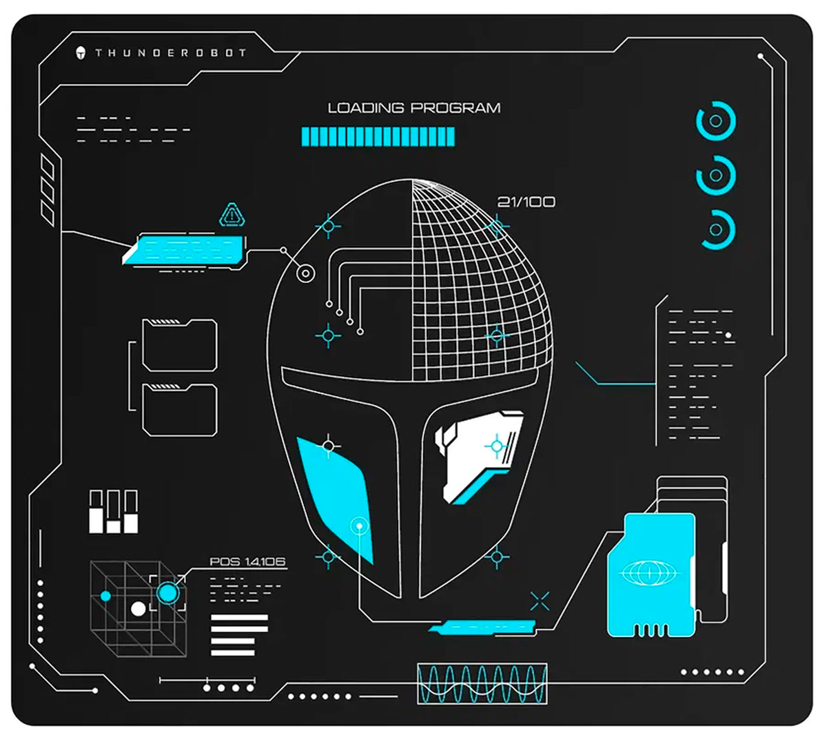 Изображение товара Геймерский коврик для мыши Thunderobot MC4 Blueprint прорезиненная основа 450x400 мм