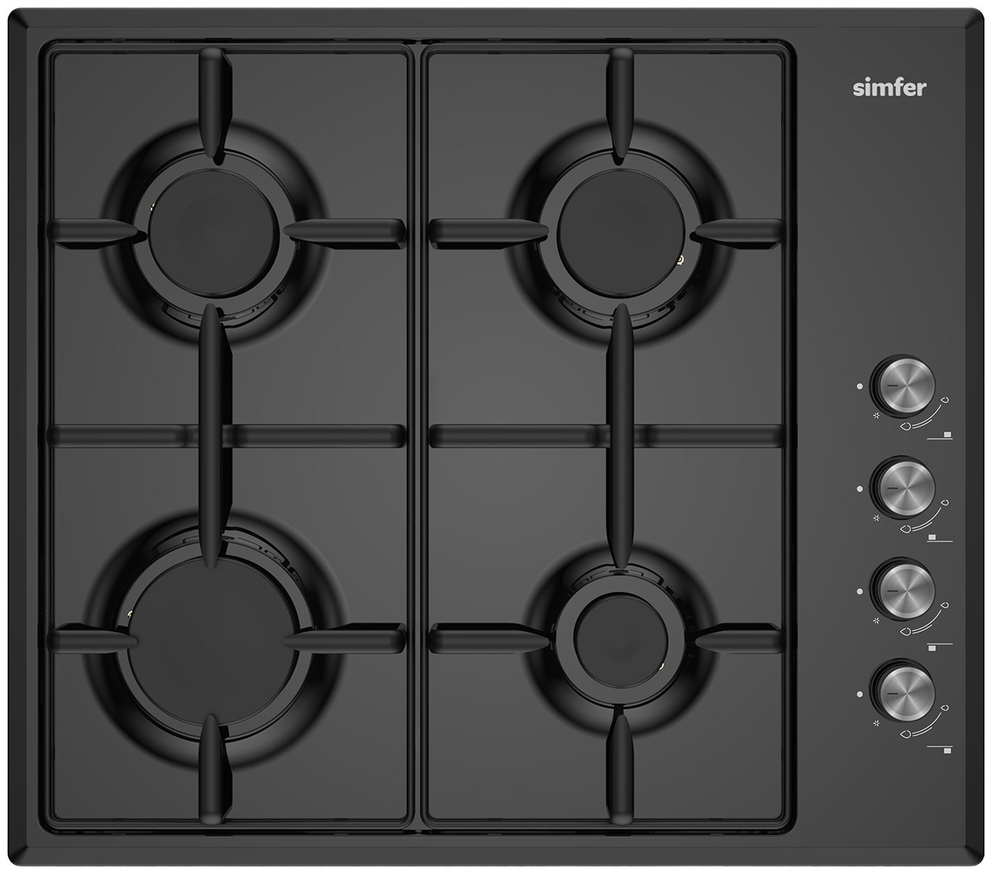 Изображение товара Газовая варочная панель Simfer H60Q40B025 4 конфорки автоматический электроподжиг