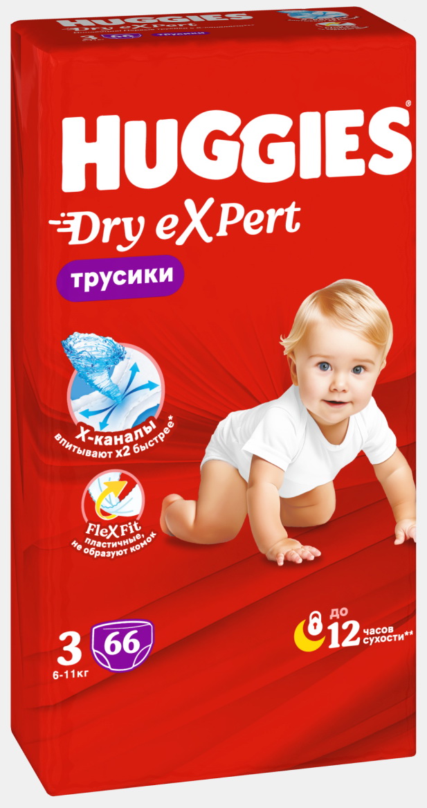 

Трусики-подгузники Huggies Dry Expert 3 М, 6-11 кг, 66 шт