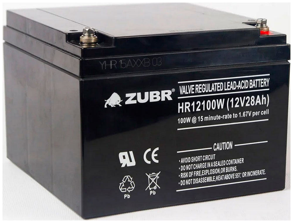 Изображение товара Аккумуляторная батарея Зубр HR12-100W 12V28Ah