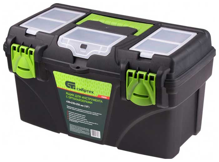 Изображение товара Ящик для инструментов Сибртех 90808 18 дюймов с органайзерами Россия