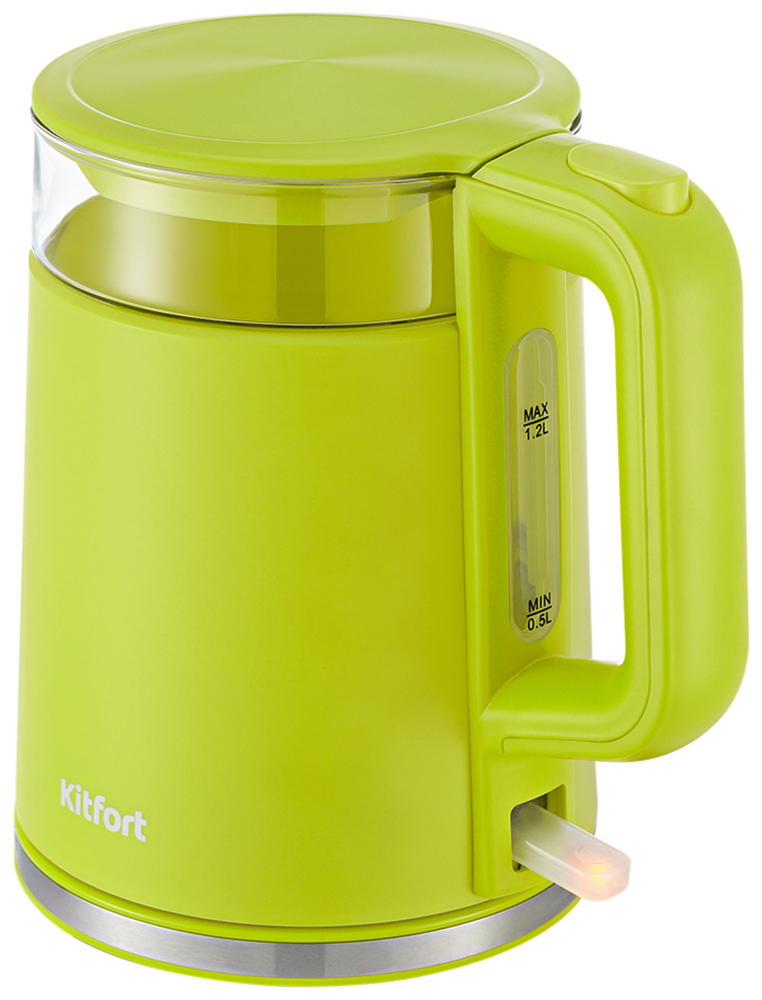 Чайник электрический Kitfort КТ-6124-2 салатовый чайник электрический kitfort кт 6124 5 желтый