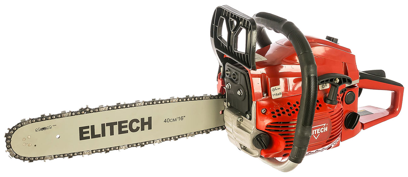 Изображение товара Бензопила Elitech БП 45/16 бытовая двухтактная, шина 40 см, 2.4 л.с