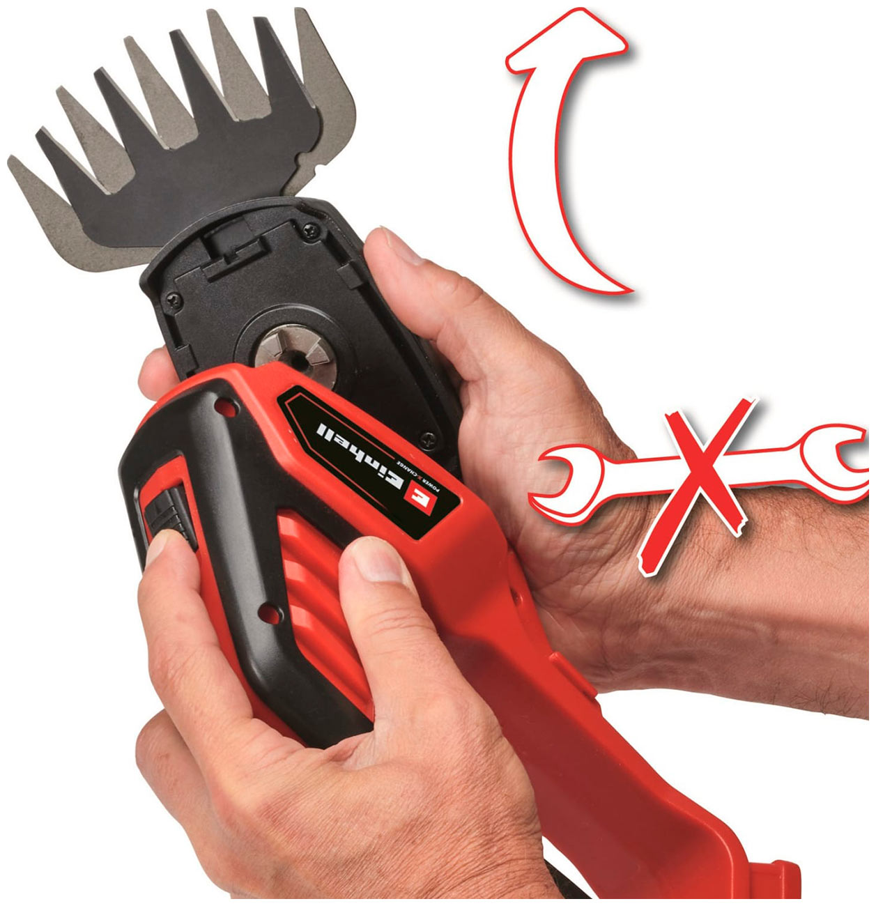 Изображение товара Аккумуляторные ножницы-кусторез Einhell Power X-Change 18 В с телескопической ручкой