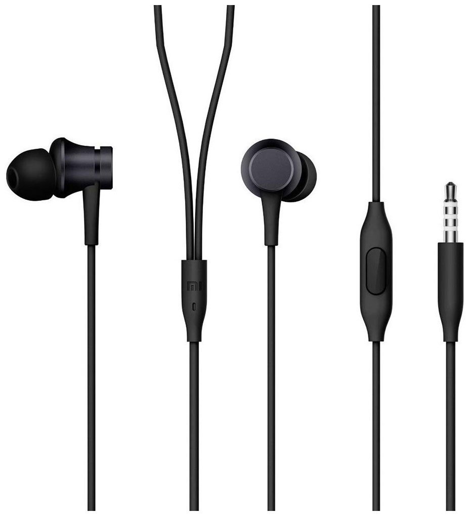 Вставные наушники Xiaomi Mi In-Ear Headphones Basic Black HSEJ03JY (ZBW4354TY) вставные наушники xiaomi mi in ear headphones basic silver hsej03jy zbw4355ty
