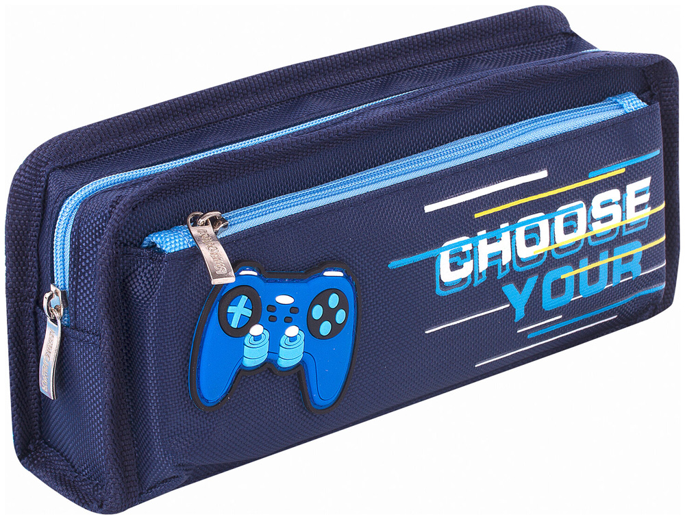 Изображение товара Пенал-косметичка Юнландия полиэстер, "Joystick", синий, 21х6х9 см, 270274
