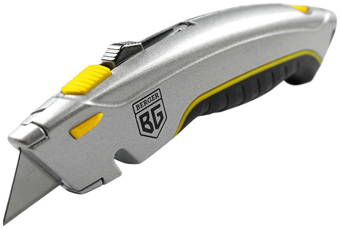 Нож металлический с трапециевидным лезвием BERGER BG1350 4 лезвия в комплекте