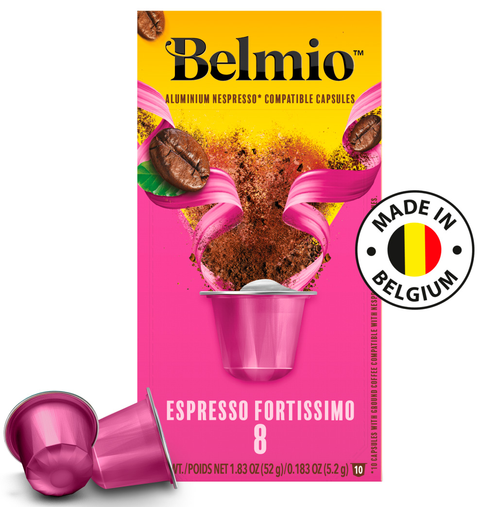 кофе в алюминиевых капсулах l or espresso splendente для системы nespresso 10 шт Кофе молотый в алюмиевых капсулах Belmio Espresso Forte (intensity 8)