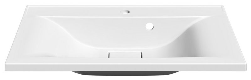 Изображение товара Раковина Paola Elegante 750 белый литевой мрамор прямоугольная с сливом и переливом