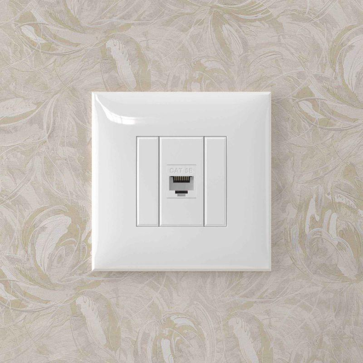 Изображение товара Декоративная рамка для компьютерной розетки RJ45 Кат.5E Белое облако