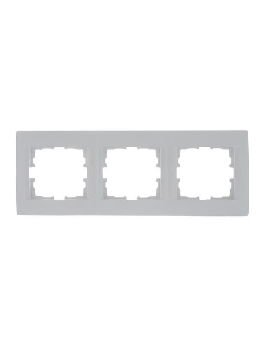Изображение товара Рамки и основания для ЭУИ Lezard Karina горизонтальные белые 3 места