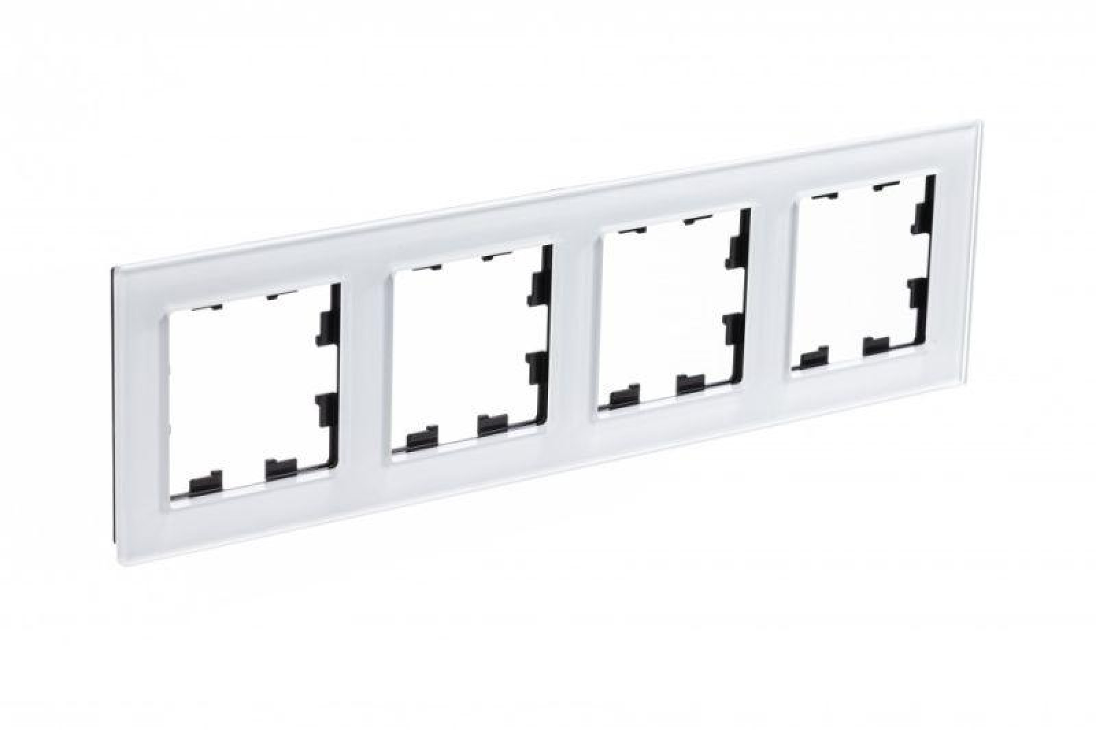 Изображение товара Рамка декоративная для ЭУИ AtlasDesign Nature стекло белая 4 местная