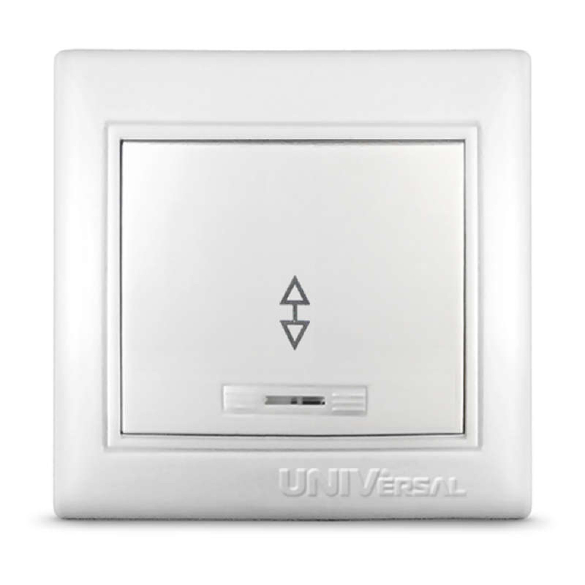 Изображение товара Выключатели, переключатели, диммеры Универсал Переключатель проходной 1-кл. СП Севиль 10А IP20 с подсветкой бел. UNIVersal