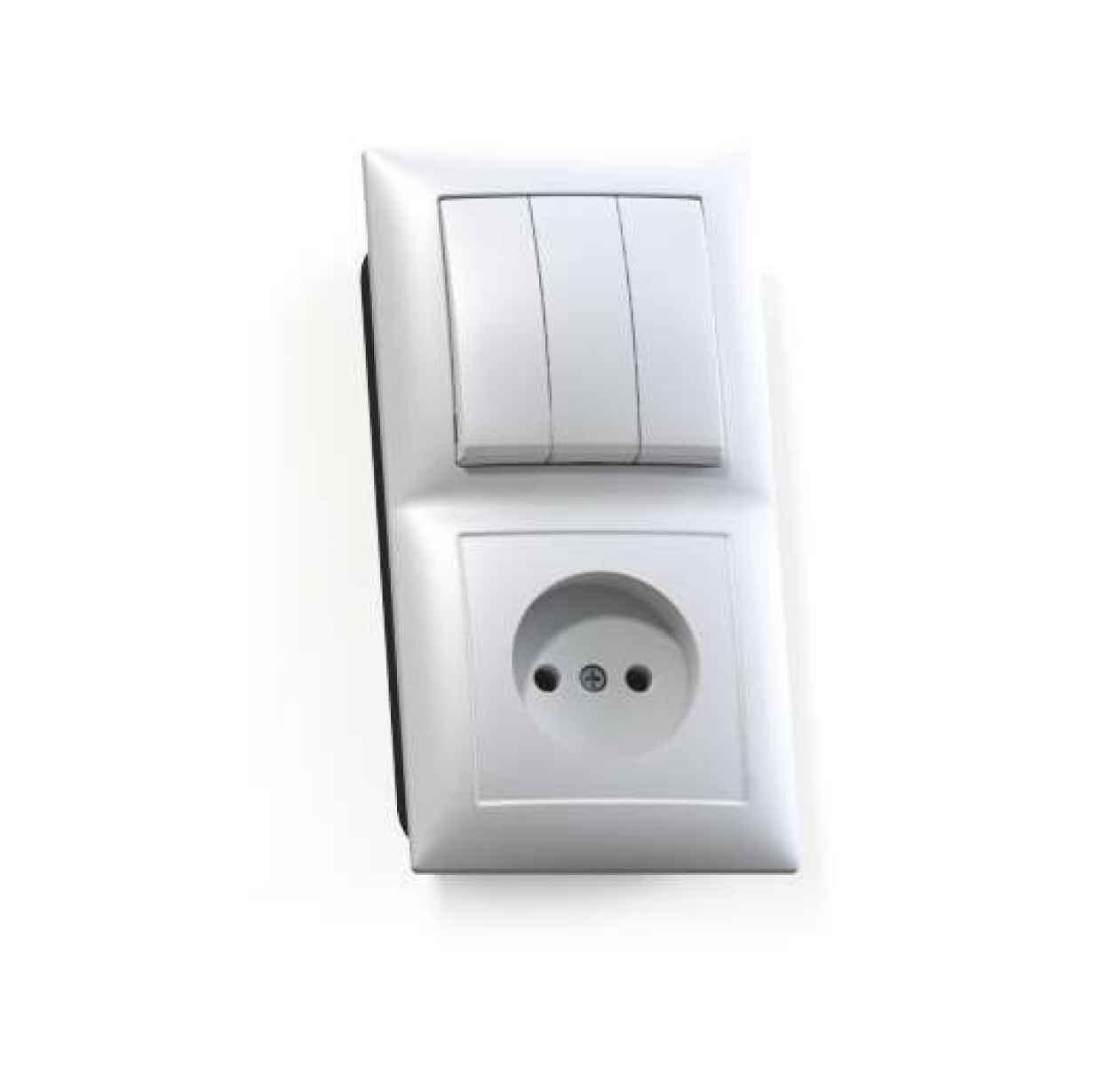 Изображение товара Блок комбинированный Кунцево-Электро БКВР-410 Селена 3-кл + розетка белый