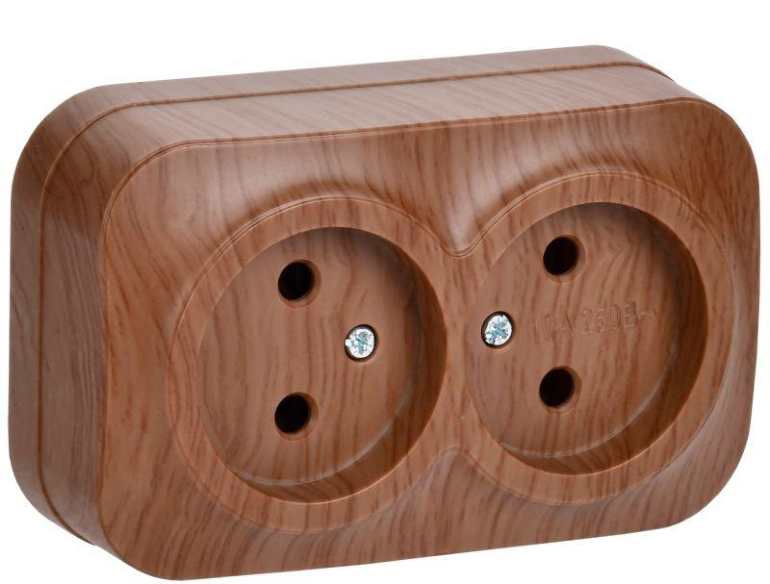 Изображение товара Розетка IEK РС22-2-ХД 2-гнезд, без заземления, IP20, 10А