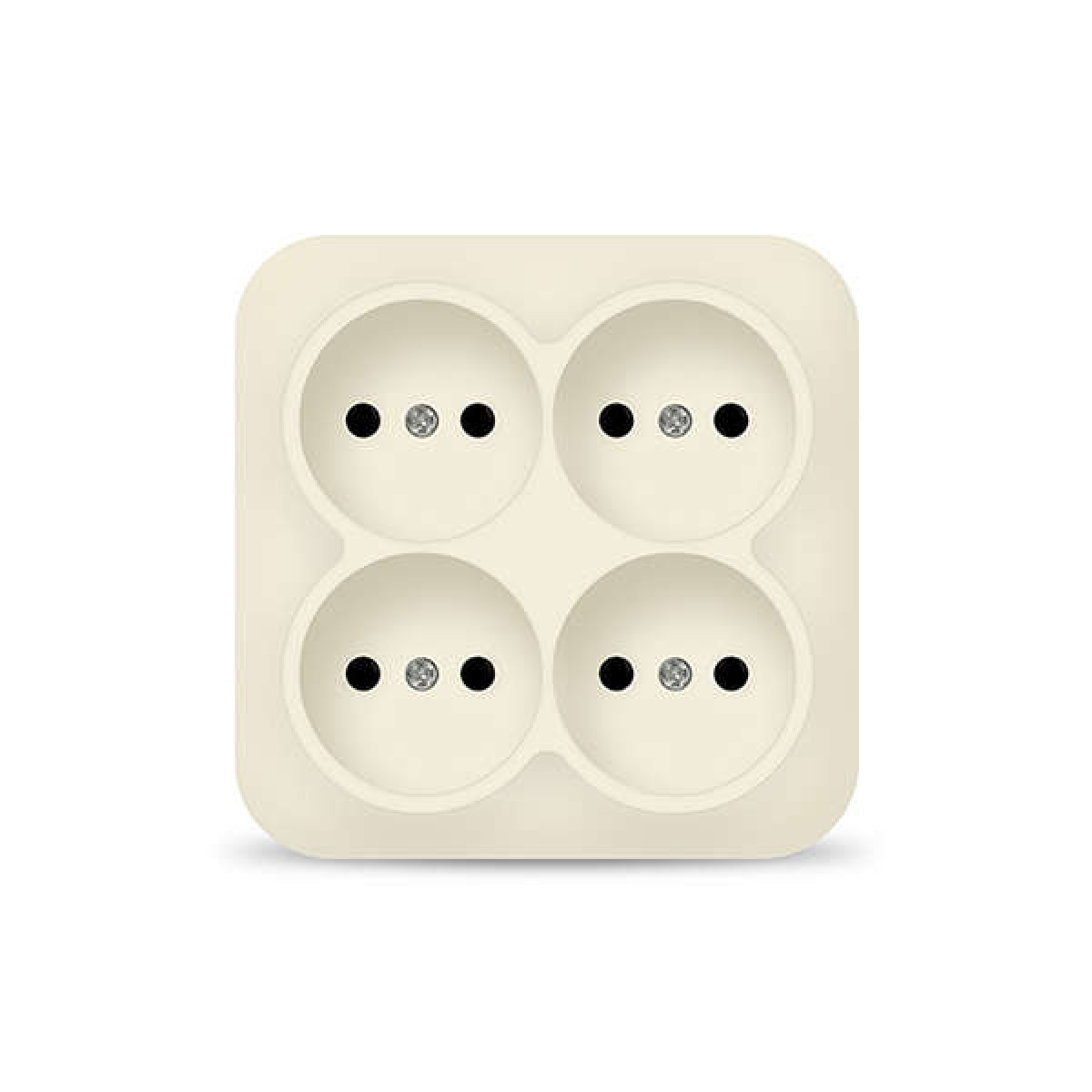 Изображение товара Розетка Ionich 4-м ОП 10А IP20 для открытого монтажаи, квадратная, без заземления