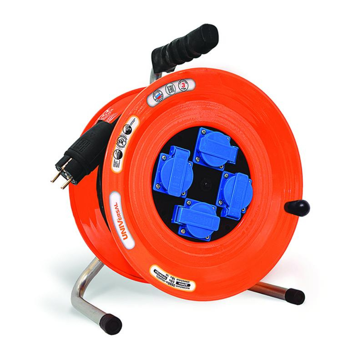 Изображение товара Удлинитель на катушке Универсал 4х50м с заземлением IP44 ВЕМ-259 КГ