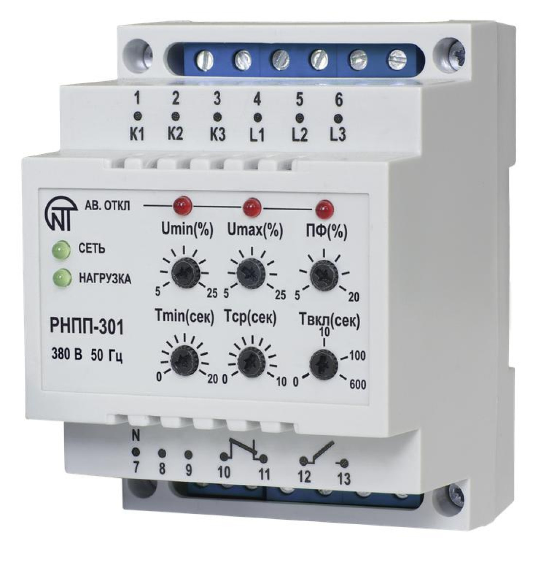 Изображение товара Реле напряжения РНПП-301 3ф Новатек-Электро