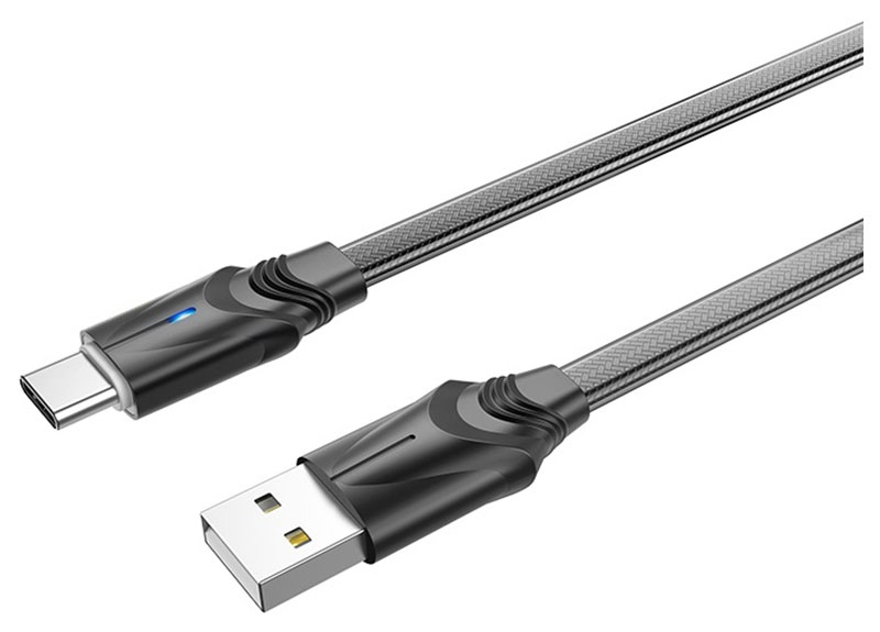 Дата-кабель Borofone BU12 Synergy, USB - Type-C, 3 А, черный (15678)