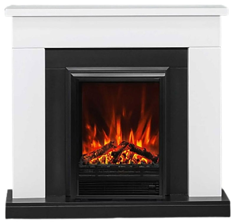 

Каминокомплект Elekam Bolton с очагом Pulsar F2023G, белый с черным, Белый/черный