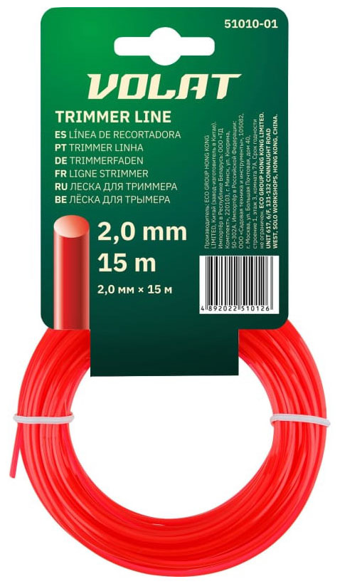 Изображение товара Леска для триммера Волат 2.0 мм х 15 м круглая для травы
