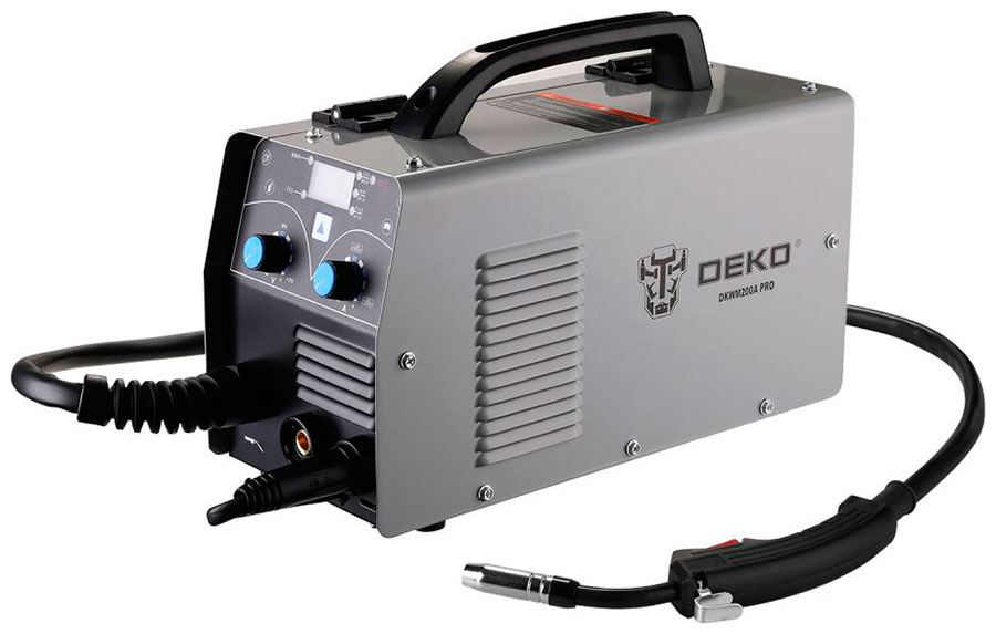 

Сварочный полуавтомат Deko DKWM200A PRO, MIG/MAG, 200A, серый (051-4686)