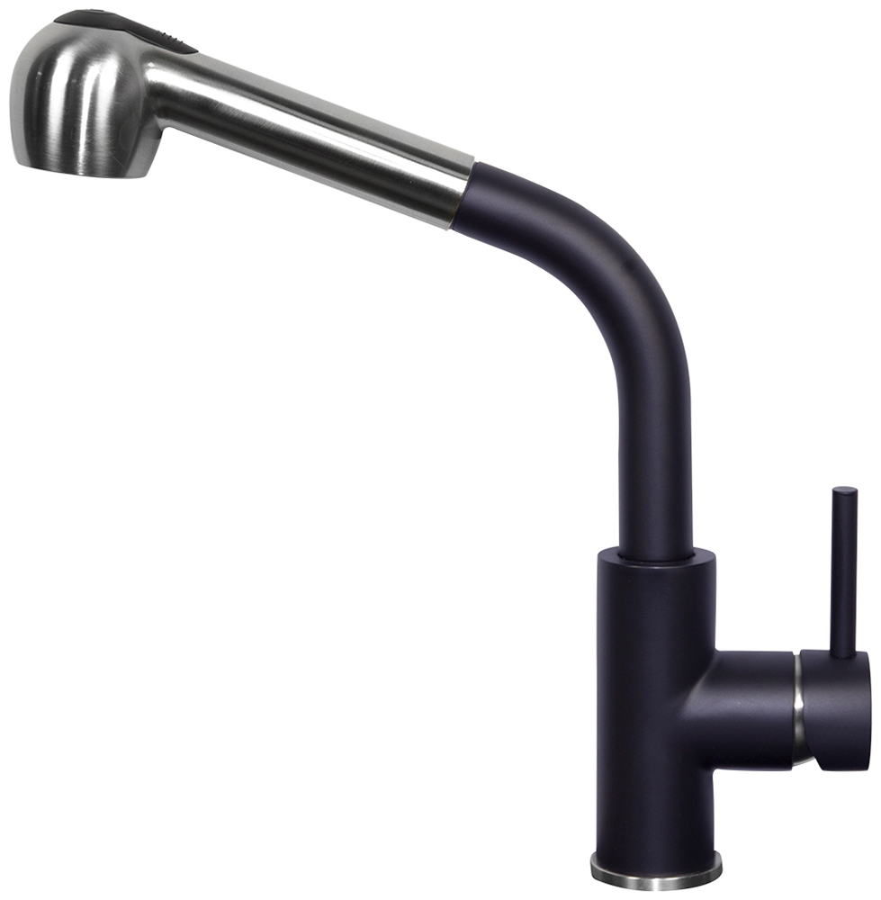 Изображение товара Кухонный смеситель Zigmund & Shtain 1200L нержавеющая сталь хром с выдвижным изливом